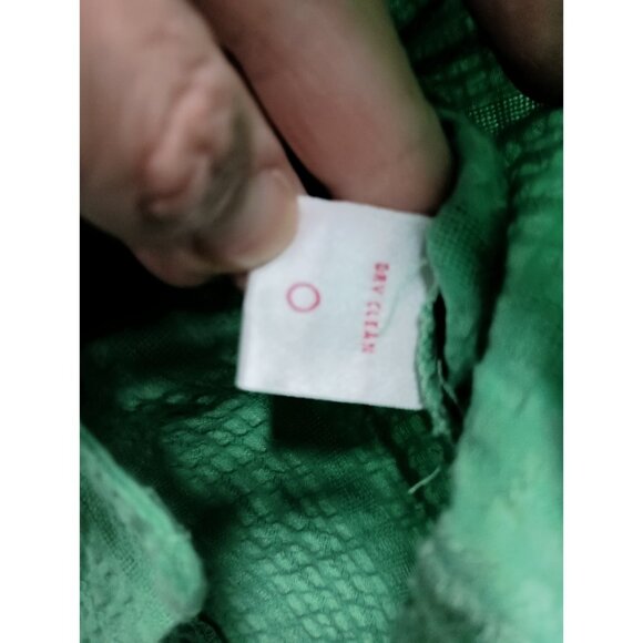 VTG Nine & Company Womens Top Size 12 Green Textured Tie Back 3/4 Sleeve Preppy - Picture 6 of 10